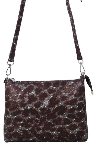 Hakiki Deri Kadın Çapraz Omuz Askılı Çanta 0833 Kahverengi