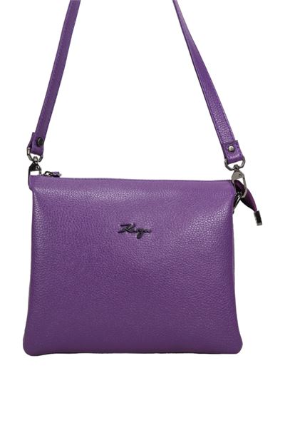 Mor Hakiki Deri Kadın Çapraz Omuz Askılı Çanta 301200