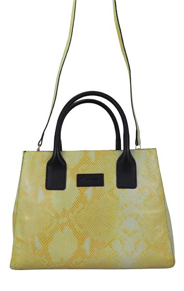 Hakiki Deri Kadın El Çapraz Omuz Askılı Çanta 5025 Sarı