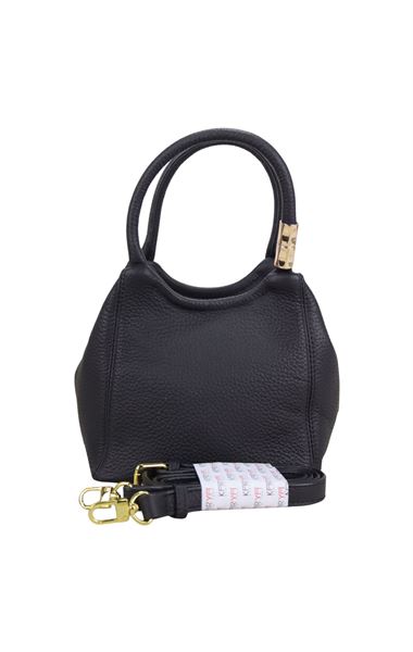 Siyah Hakiki Deri Kadın El Omuz Askılı Çanta 9004