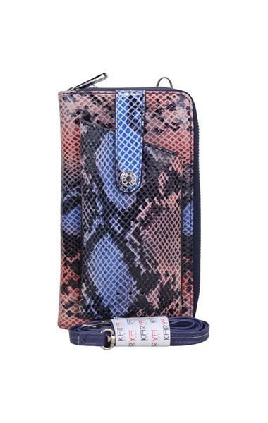 Çok Renkli Hakiki Deri Kadın Telefon Çantası 1154