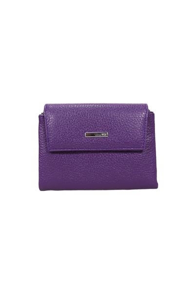 Mor Hakiki Deri Kadın Cüzdan 1205