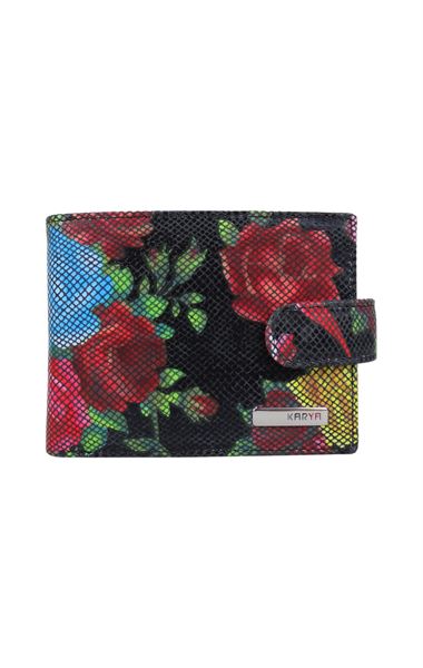 Çok Renkli Hakiki Deri Kadın Kartlık Cüzdan 0398