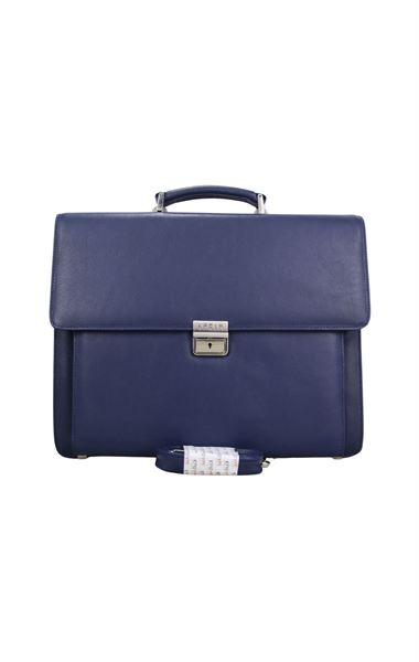 Lacivert Hakiki Deri El Evrak Laptop Omuz Çapraz Çanta 0144