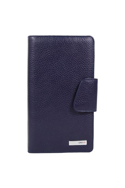 Lacivert Hakiki Deri Unisex Büyük Kartlık 008