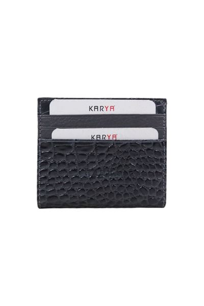 Gri Kroko Unisex %100 Hakiki Deri Kartlık Cüzdan 002000