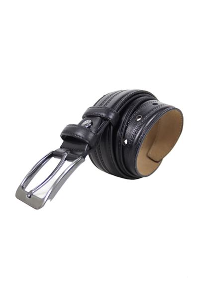 Siyah %100 Hakiki Deri Desenli Erkek Kemer 8017