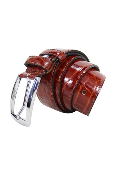 Taba %100 Hakiki Deri Desenli Unisex Kemer 8036