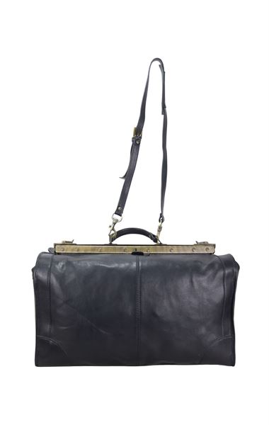 Siyah Unisex Hakiki Deri Seyahat Çanta 0064