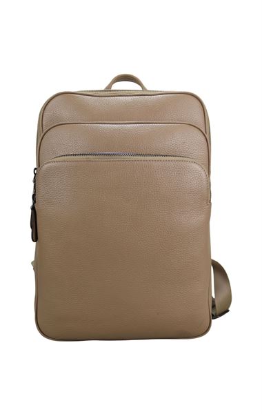 Karamel Hakiki Deri Unisex Sırt Çantası 6032